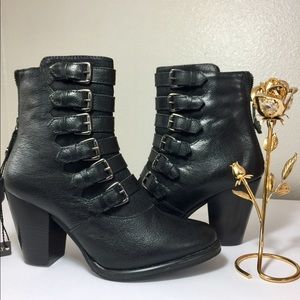 FABIANELLI Boots buckle Made in Italy Blk Sz 7/37